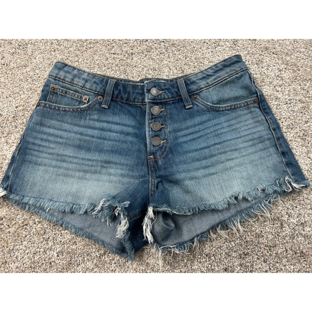 Lucky Brand The Cut Off Denim Shorts Womens 4/27 Button Fly Frayed #0740